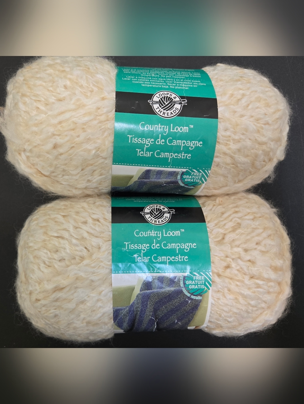 Loops & Threads Country Loom Yarn - Warm Cream 2 Skeins